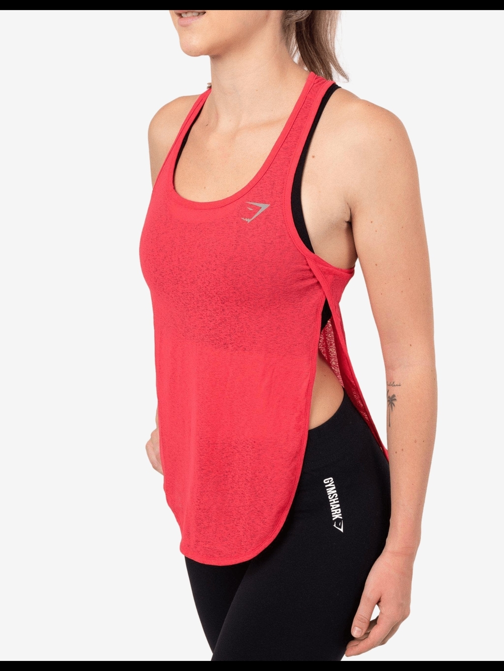 Gymshark Breeze Vest Split-Back Tank Coral Red S